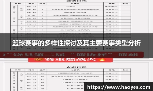 篮球赛事的多样性探讨及其主要赛事类型分析
